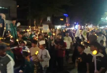 Pawai Obor Elektrik BKPRMI Palu Prioritaskan Keamanan Santri